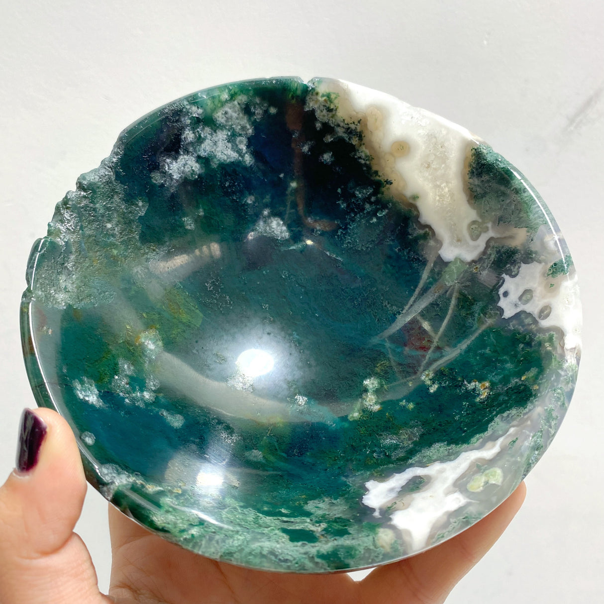 7 Pieces Moss Agate Bowl Carving