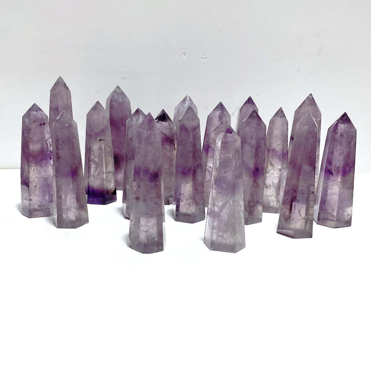 18 Pieces God's Fingerprint Amethyst Light Purple Tower Point