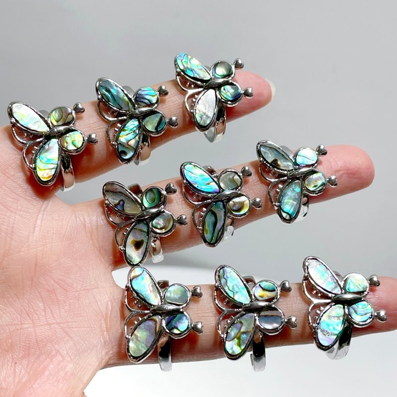 Abalone Shell Butterfly Shape Ring Wholesale - Wholesale Crystals