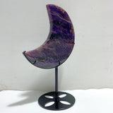 Large Charoite Moon Carving With Stand #6