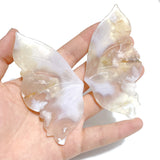 5 Pairs Beautiful Sakura Flower Agate Butterfly Wing Carving With Stand