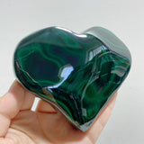 6 Pieces Large Malachite Heart Raw Bottom