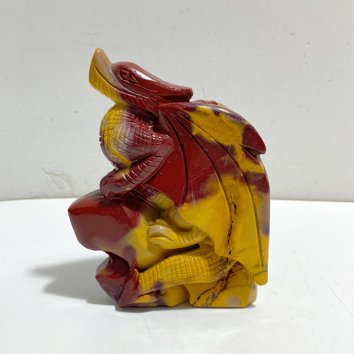 Unique Mookaite Flying Dragon Castle Carving #4
