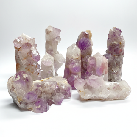 Amethyst Crystals White Background