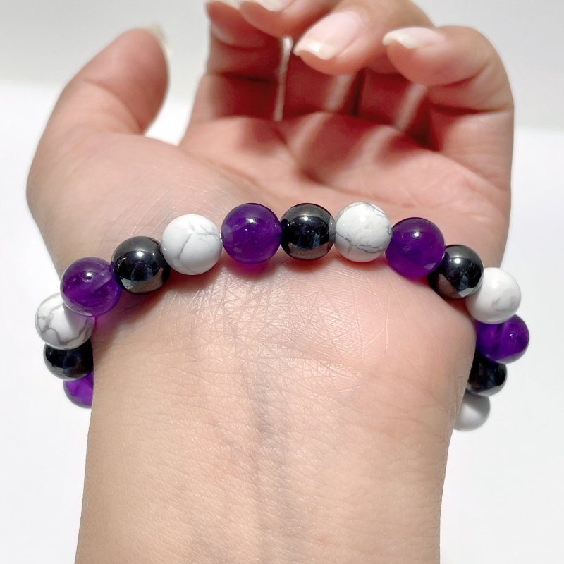 Amethyst Hematite Howlite Bracelet Wholesale - Wholesale Crystals