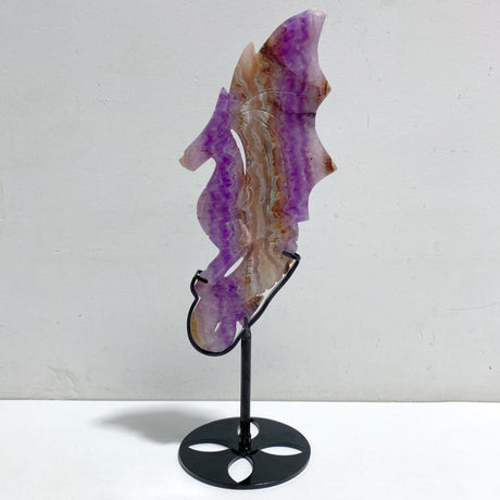 Amethyst Mixed Stripe Agate Flying Dragon Carving With Stand -Wholesale Crystals