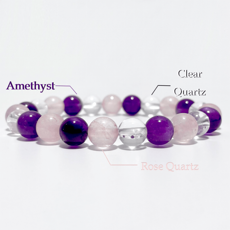 Amethyst Rose Quartz Clear Quartz Mixed Bracelet Wholesale - Wholesale Crystals