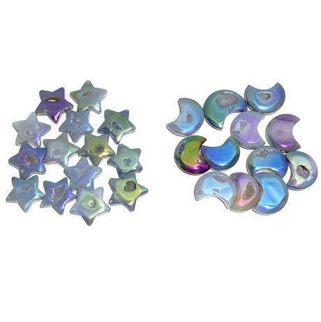 Aura Geode Druzy Agate Star&Moon Crystal Wholesale Closeout - Wholesale Crystals