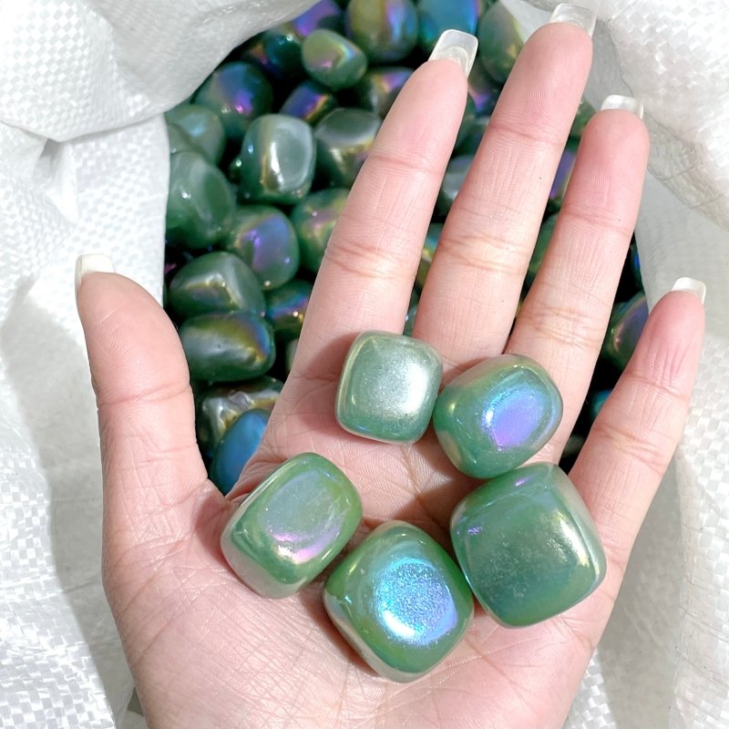 Aura Green Aventurine Tumbled Wholesale - Wholesale Crystals