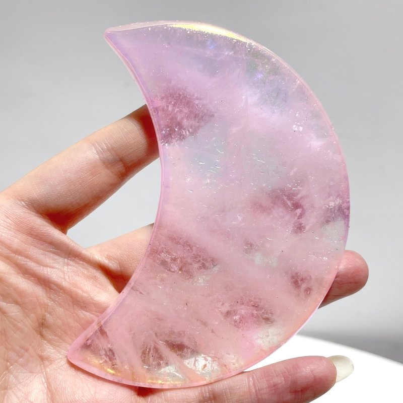 Aura Mixed Color Clear Quartz Moon Carving Wholesale - Wholesale Crystals