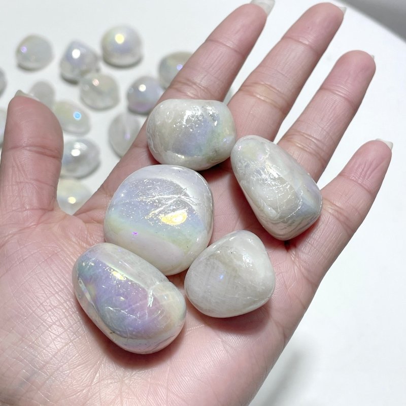 Aura Moonstone Tumbled Wholesale Clearance - Wholesale Crystals