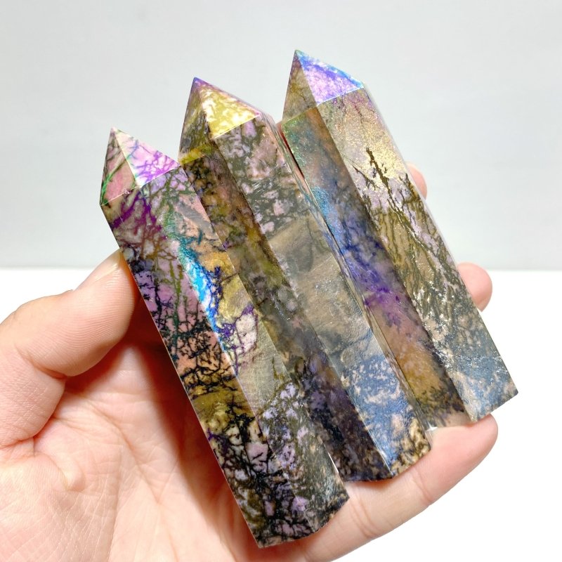 Aura Rhodonite Tower Wholesale - Wholesale Crystals