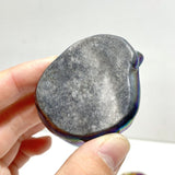 Aura Silver Sheen Obsidian Sleeping Cat Carving Wholesale - Wholesale Crystals