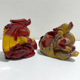 2 Pieces Mookaite Flying Dragon Castle Carving #1