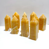 10 Pieces Fat Yellow Calcite Stripe Tower