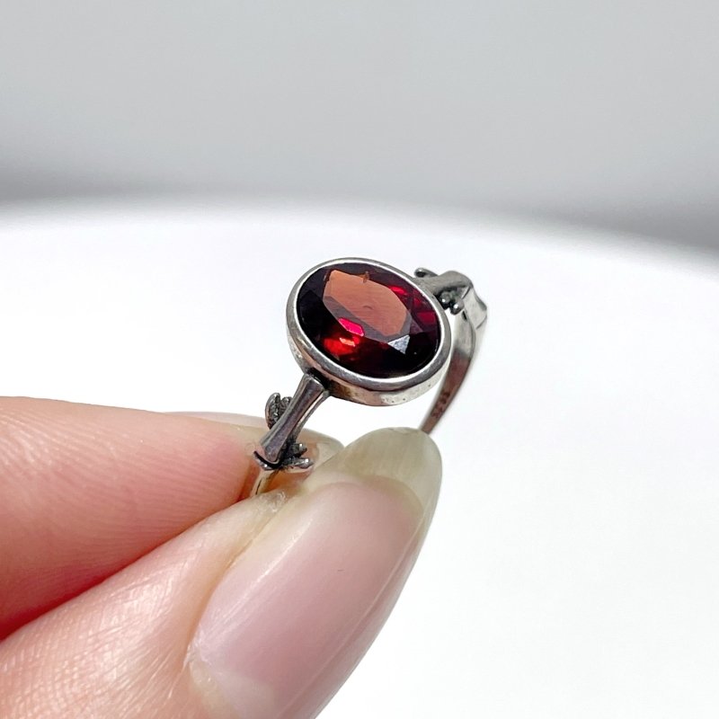 #B2 Silver Rings Wholesale Moonstone Golden Rutile Garnet Black Tourmaline Ring - Wholesale Crystals