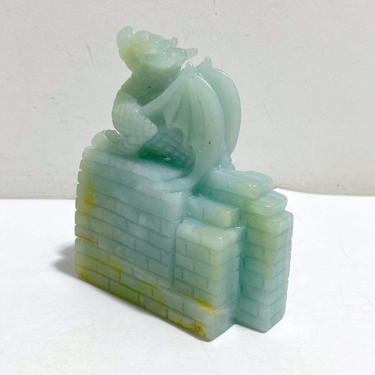 Unique Caribbean Calcite Flying Dragon Carving