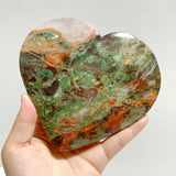 7 Pieces Large Money Agate Heart With Stand