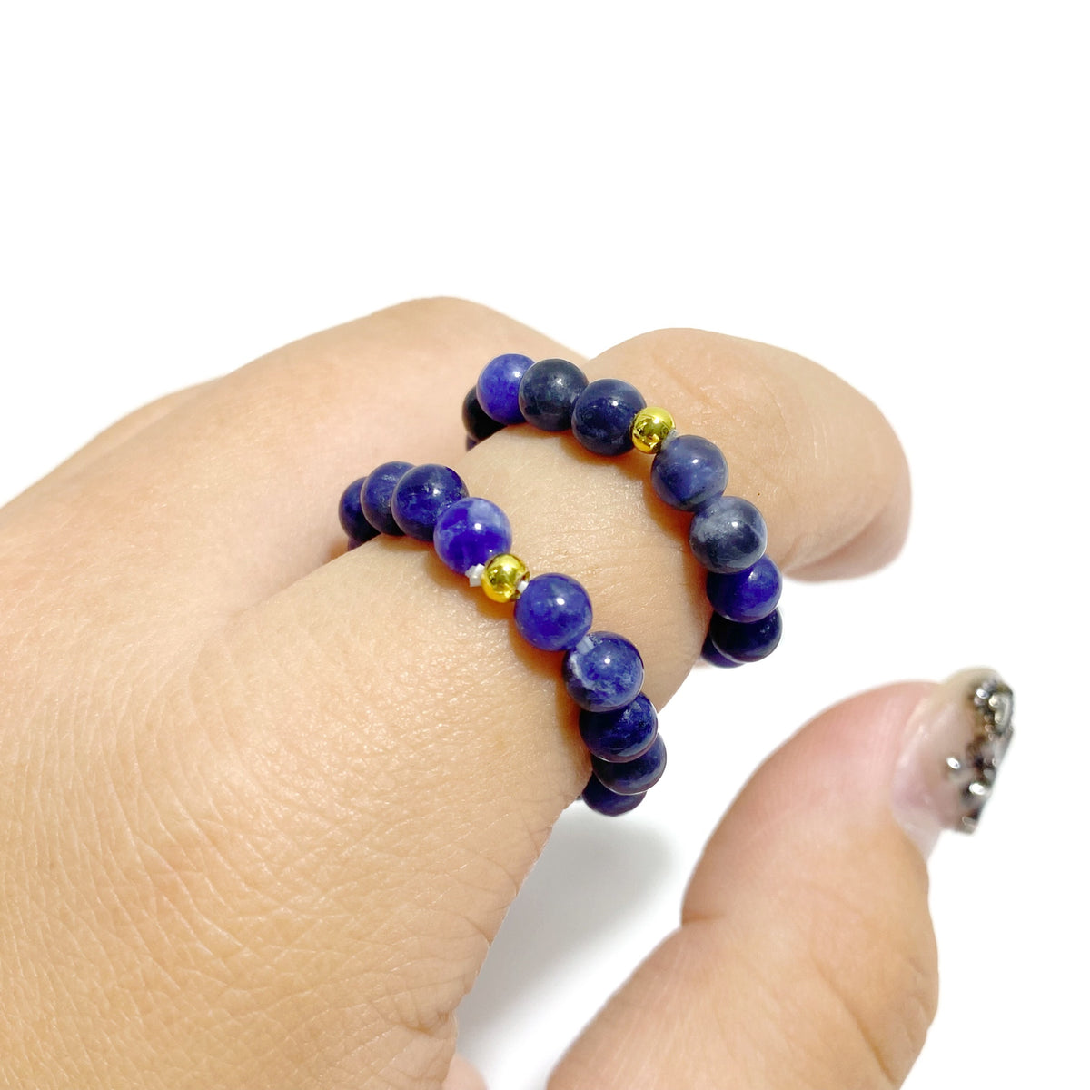 21 Types Crystal Beaded Rings Wholesale Tiger Eye Blue Aventurine