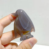 23 Pieces Geode Druzy Agate Penguin Carving