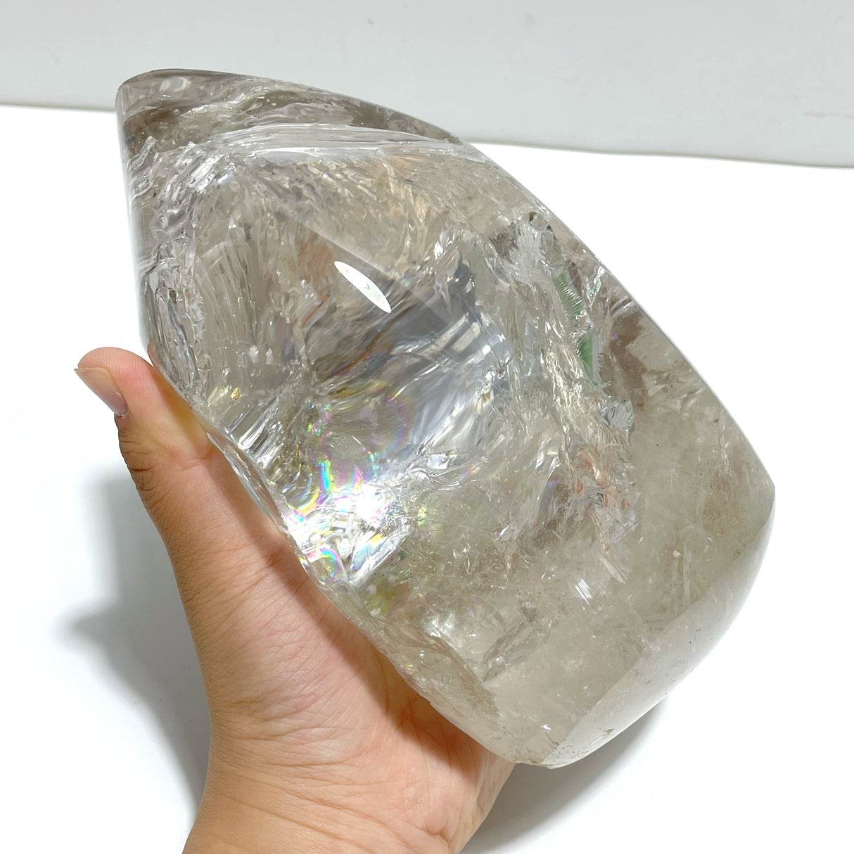 Unique Clear Quartz With Big Rainbow For Collection Home Decor