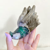 11 Pieces Volcanic Agate Dragon Head Carving Closeout(UV-Reactive)
