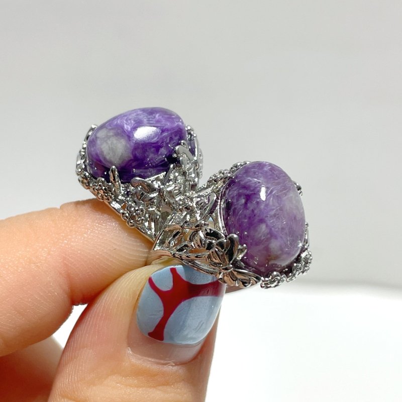 Beautiful 49 Pieces Charoite Different Styles Ring 1 - Wholesale Crystals