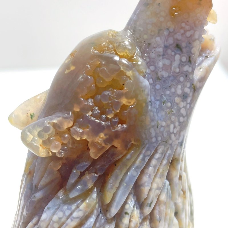 Beautiful 8th Vein Ocean Jasper Wolf Carving - Wholesale Crystals