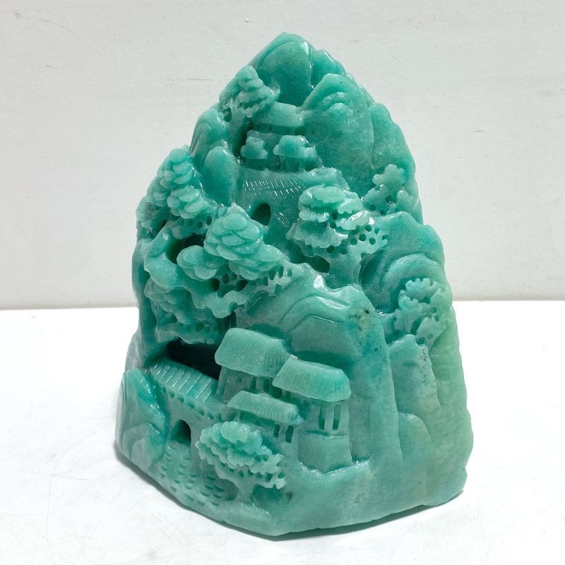 Beautiful Amazonite Landscape Pavilion Carving 1 - Wholesale Crystals