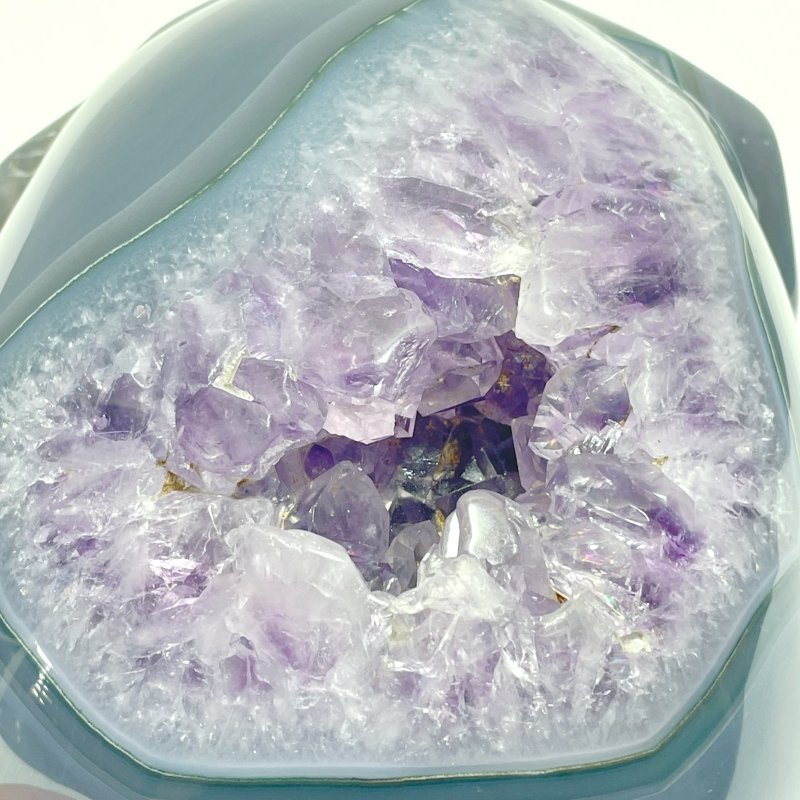 Beautiful Amethyst Mixed Agate Geode Skull Carving - Wholesale Crystals