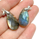 Beautiful Cut Faceted Labradorite Waterdrop Pendants Wholesale - Wholesale Crystals