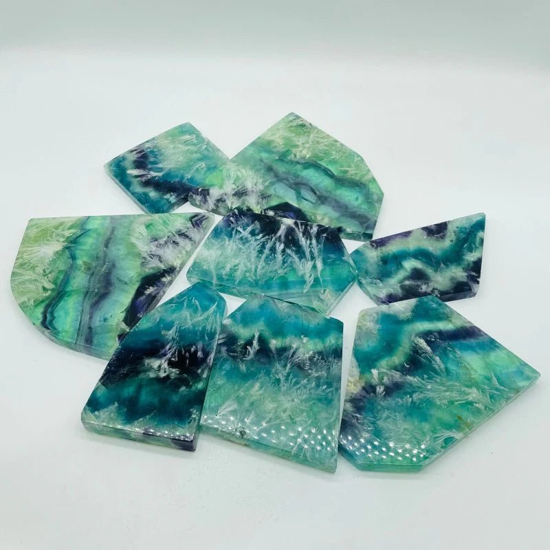 Beautiful Feather Fluorite Slab Wholesale - Wholesale Crystals