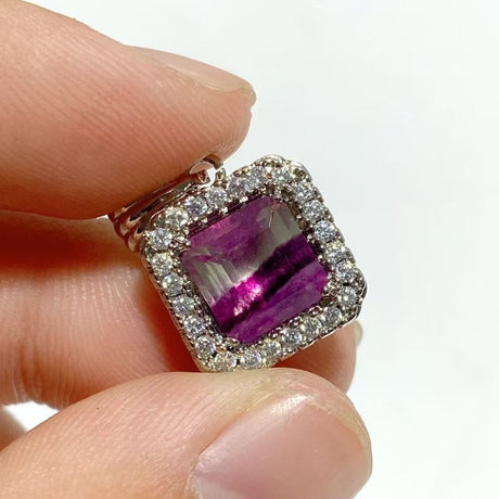Beautiful Fluorite Cut Faceted Sugar Cube Pendant Wholesale - Wholesale Crystals