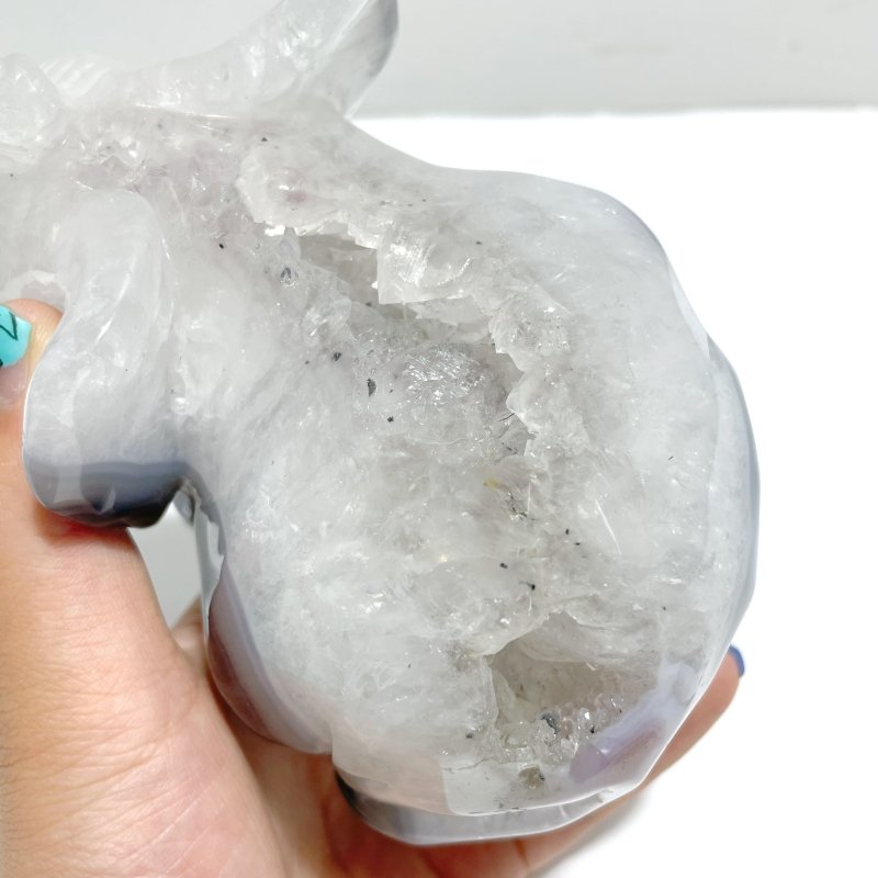 Beautiful Geode Agate Druzy Elephant Animal Carving - Wholesale Crystals