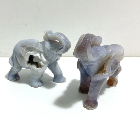 Beautiful Geode Agate Druzy Elephant Animal Carving - Wholesale Crystals