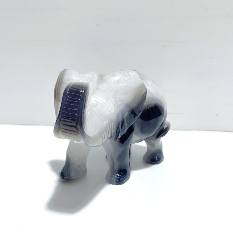 Beautiful Geode Agate Druzy Elephant Animal Carving - Wholesale Crystals