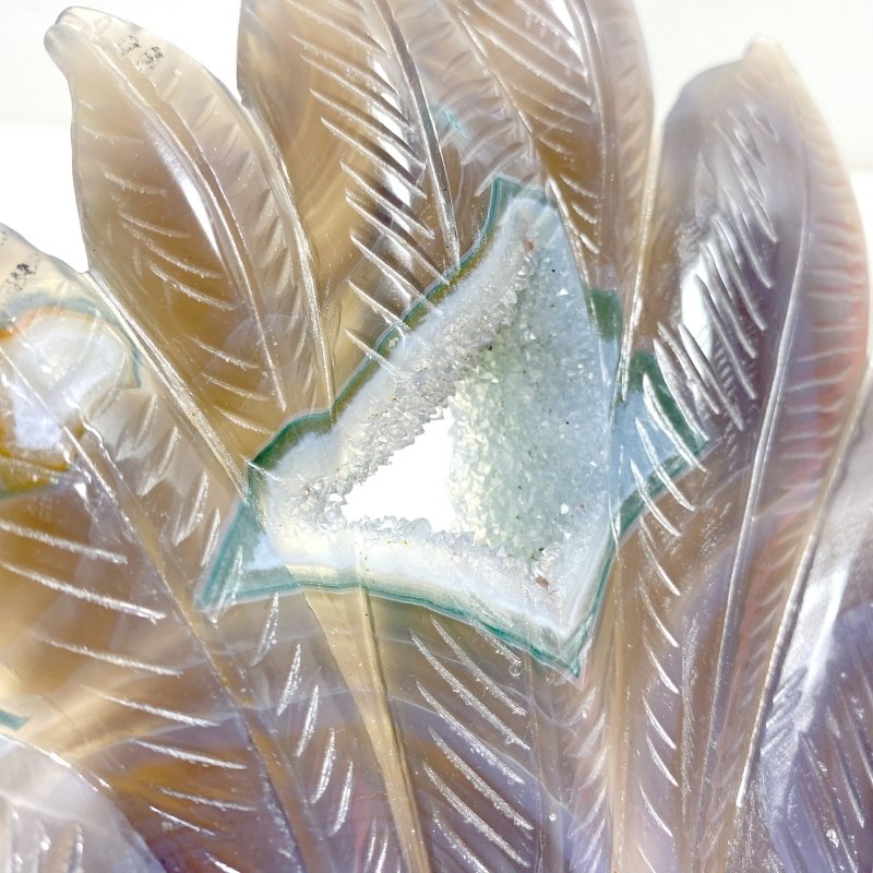 Beautiful Geode Druzy Agate Nine - tailed Fox Carving 1 - Wholesale Crystals