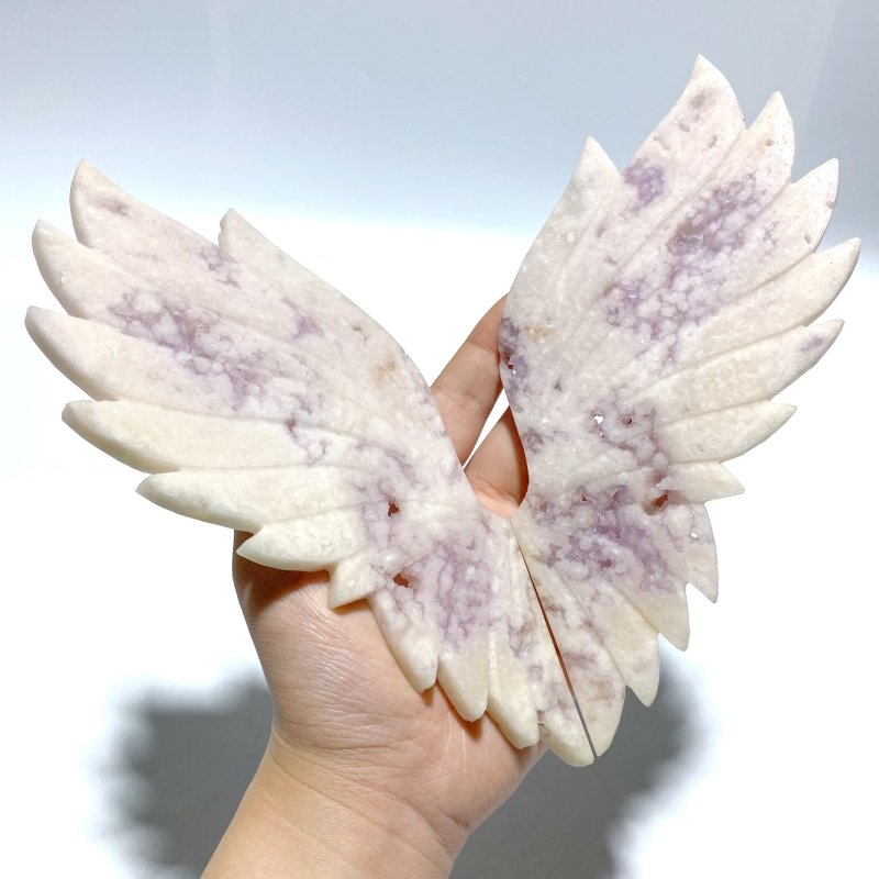 Beautiful Geode Druzy Agate Wing Carving With Stand - Wholesale Crystals