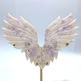 Beautiful Geode Druzy Agate Wing Carving With Stand - Wholesale Crystals