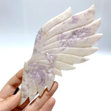 Beautiful Geode Druzy Agate Wing Carving With Stand - Wholesale Crystals