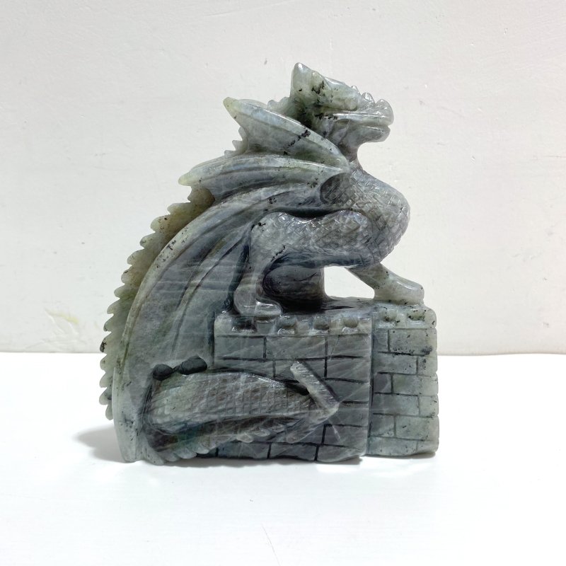 Beautiful Labradorite Flying Dragon Castle Carving - Wholesale Crystals