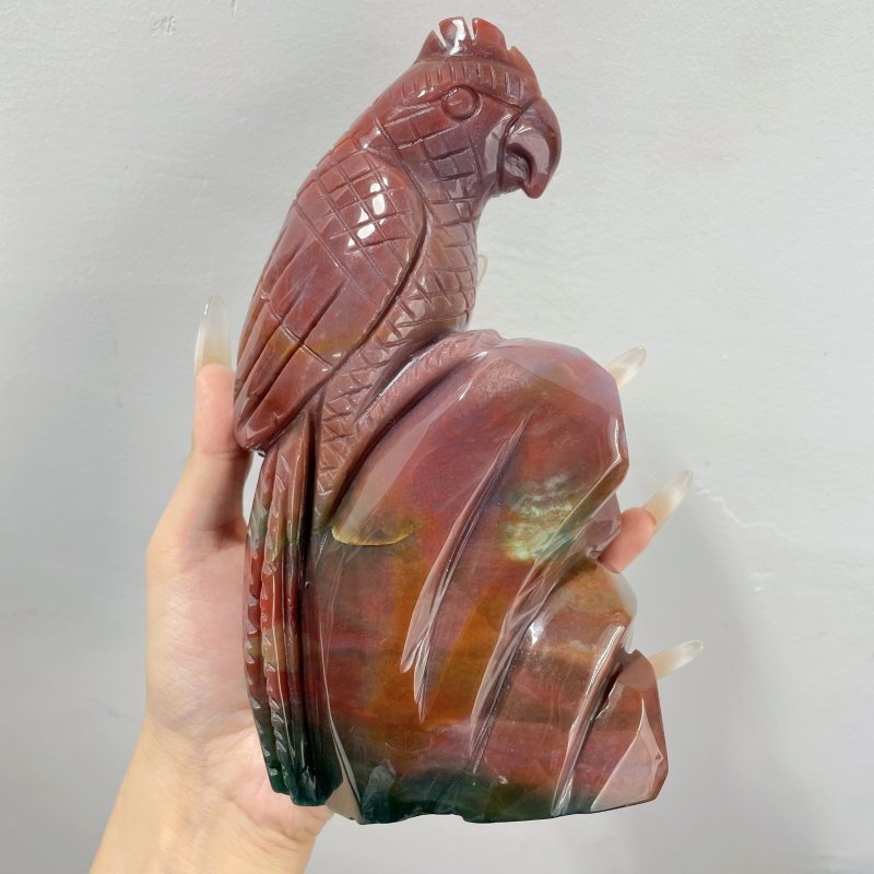 Beautiful Large Ocean Jasper Parrot Carving - Wholesale Crystals