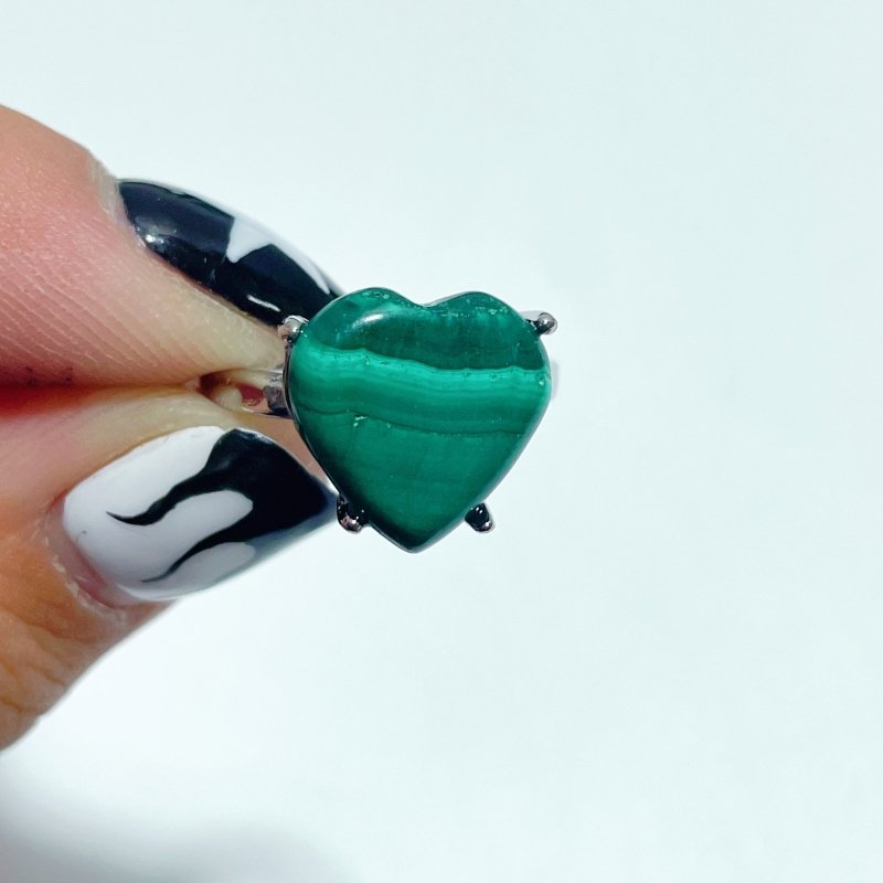 Beautiful Malachite Heart Ring Crystal Wholesale - Wholesale Crystals