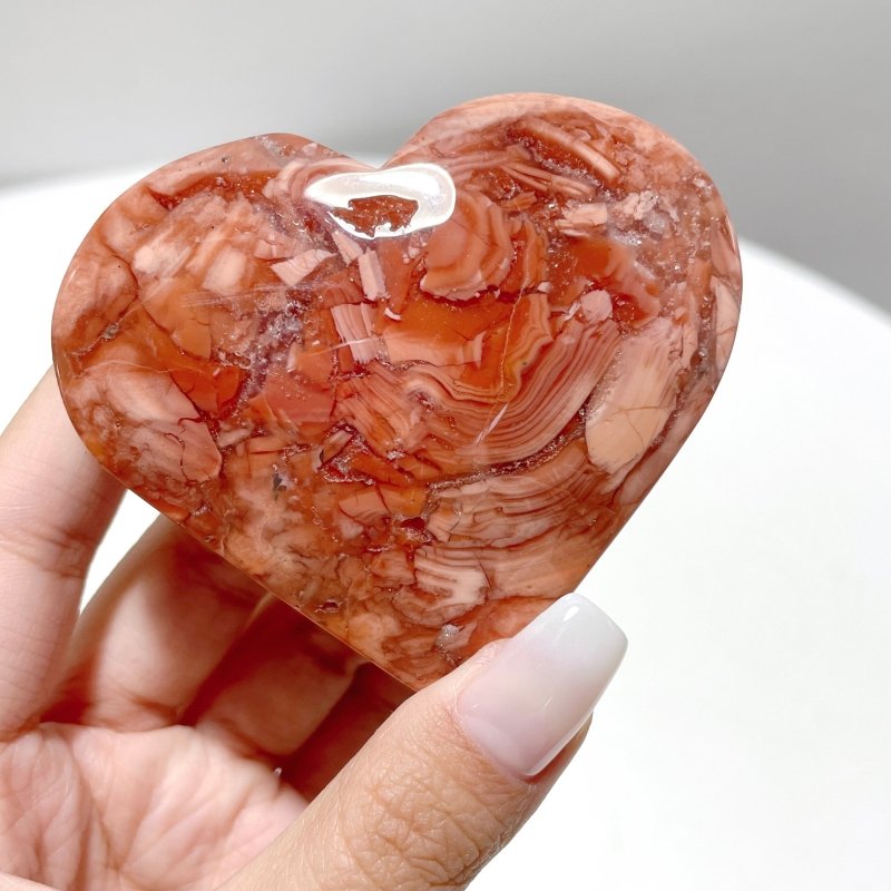 Beautiful Pink Agate Heart Wholesale - Wholesale Crystals