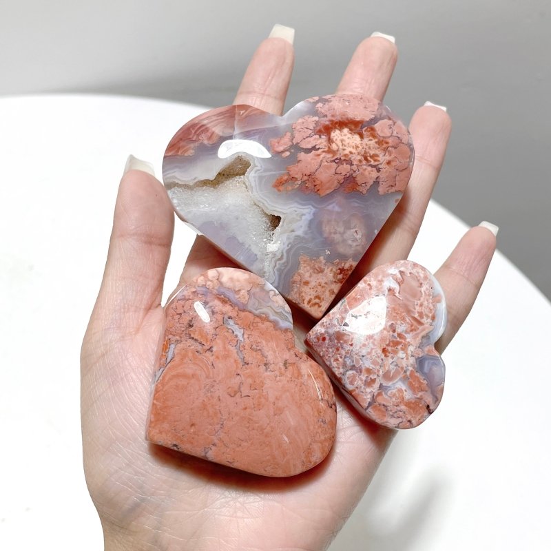 Beautiful Pink Agate Heart Wholesale - Wholesale Crystals