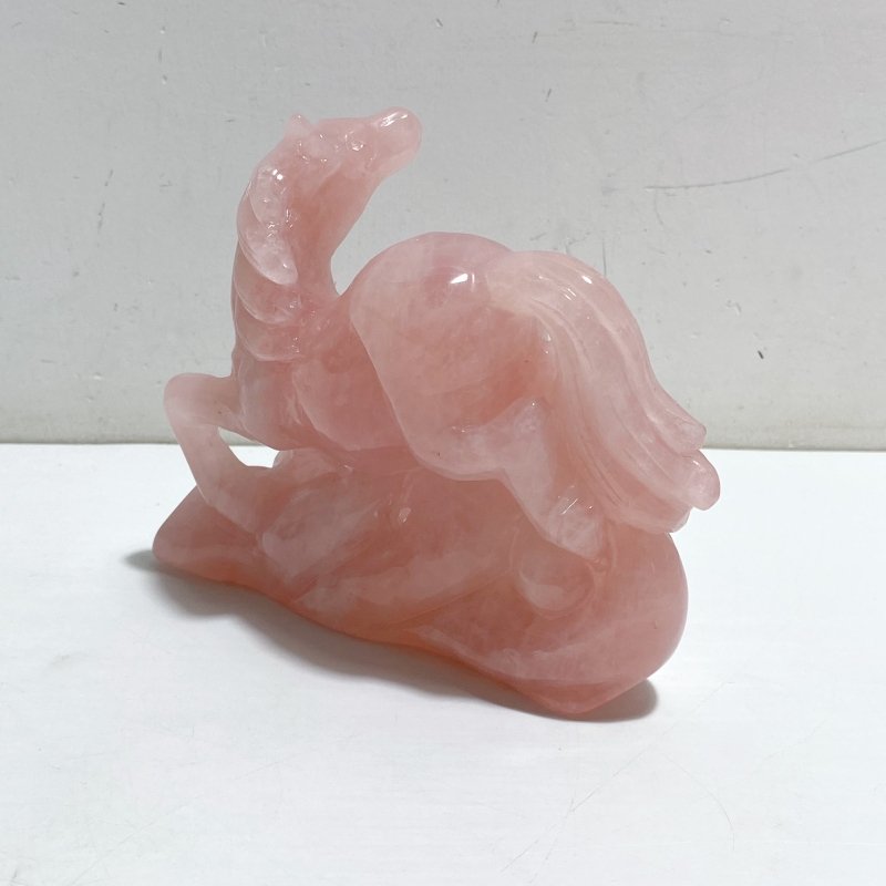 Beautiful Rose Quartz Horse Carving -Wholesale Crystals