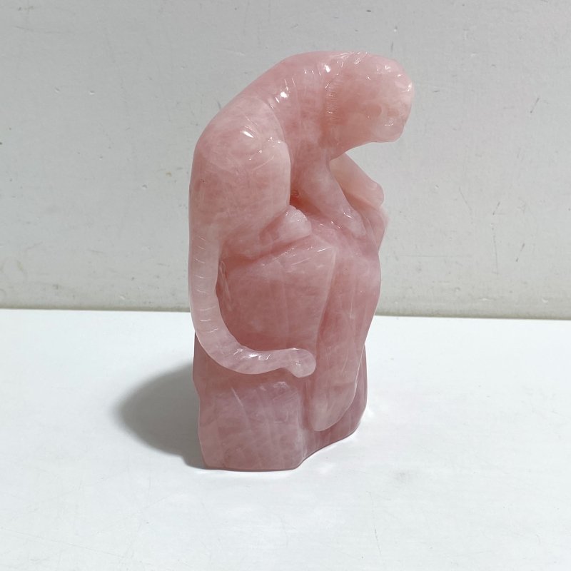Beautiful Rose Quartz Leopard Carving -Wholesale Crystals