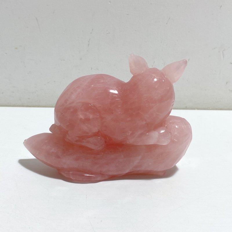 Beautiful Rose Quartz Rabbit Carving -Wholesale Crystals