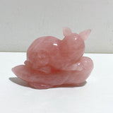 Beautiful Rose Quartz Rabbit Carving -Wholesale Crystals