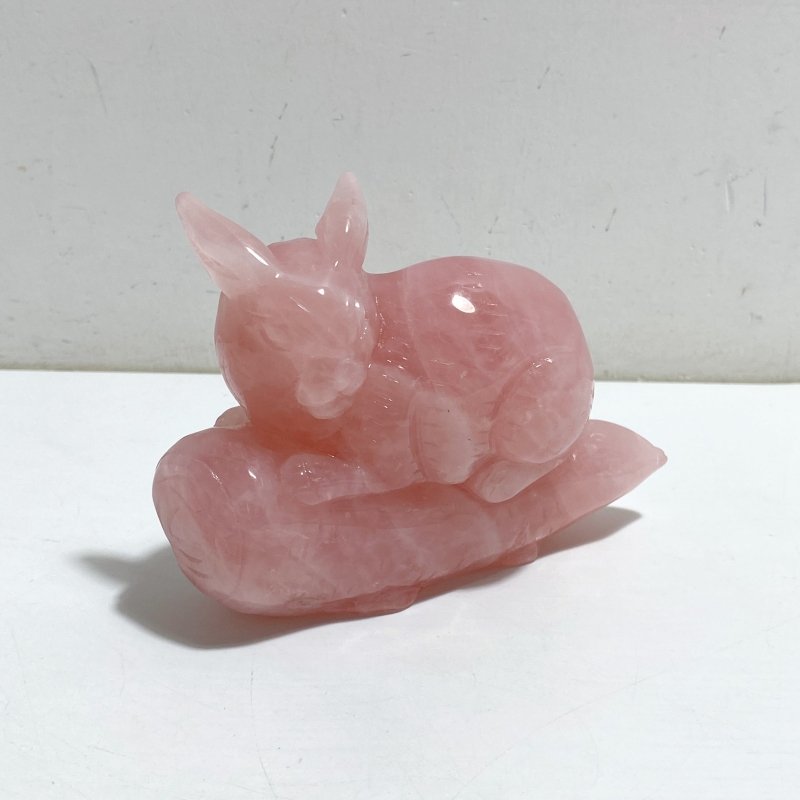 Beautiful Rose Quartz Rabbit Carving -Wholesale Crystals